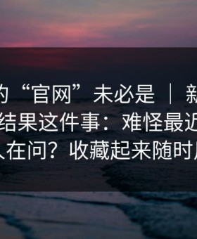 你以为的“官网”未必是 ｜ 新91视频：搜索结果这件事：难怪最近这么多人在问？收藏起来随时用