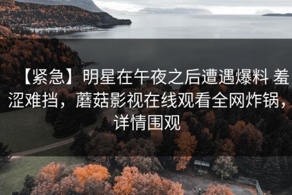 【紧急】明星在午夜之后遭遇爆料 羞涩难挡，蘑菇影视在线观看全网炸锅，详情围观