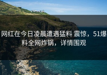 网红在今日凌晨遭遇猛料 震惊，51爆料全网炸锅，详情围观