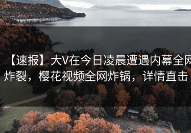 【速报】大V在今日凌晨遭遇内幕全网炸裂，樱花视频全网炸锅，详情直击